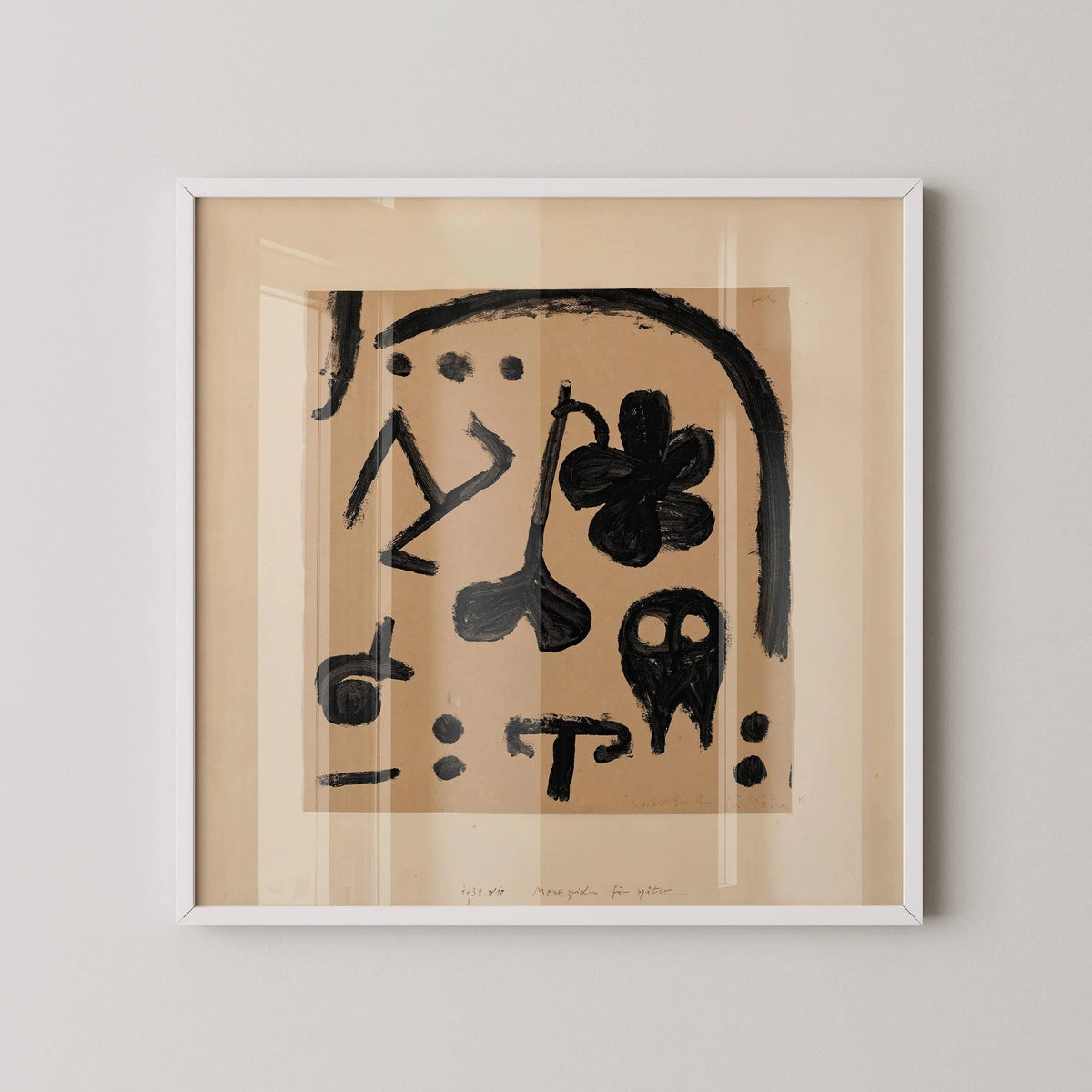 Paul Klee 'Marks for Later' Abstract Art Print: Mid-Century Modern Beige Giclee