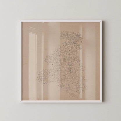 Paul Klee Rosenhag Print: Beige & Black Mid-Century Modern Sketch