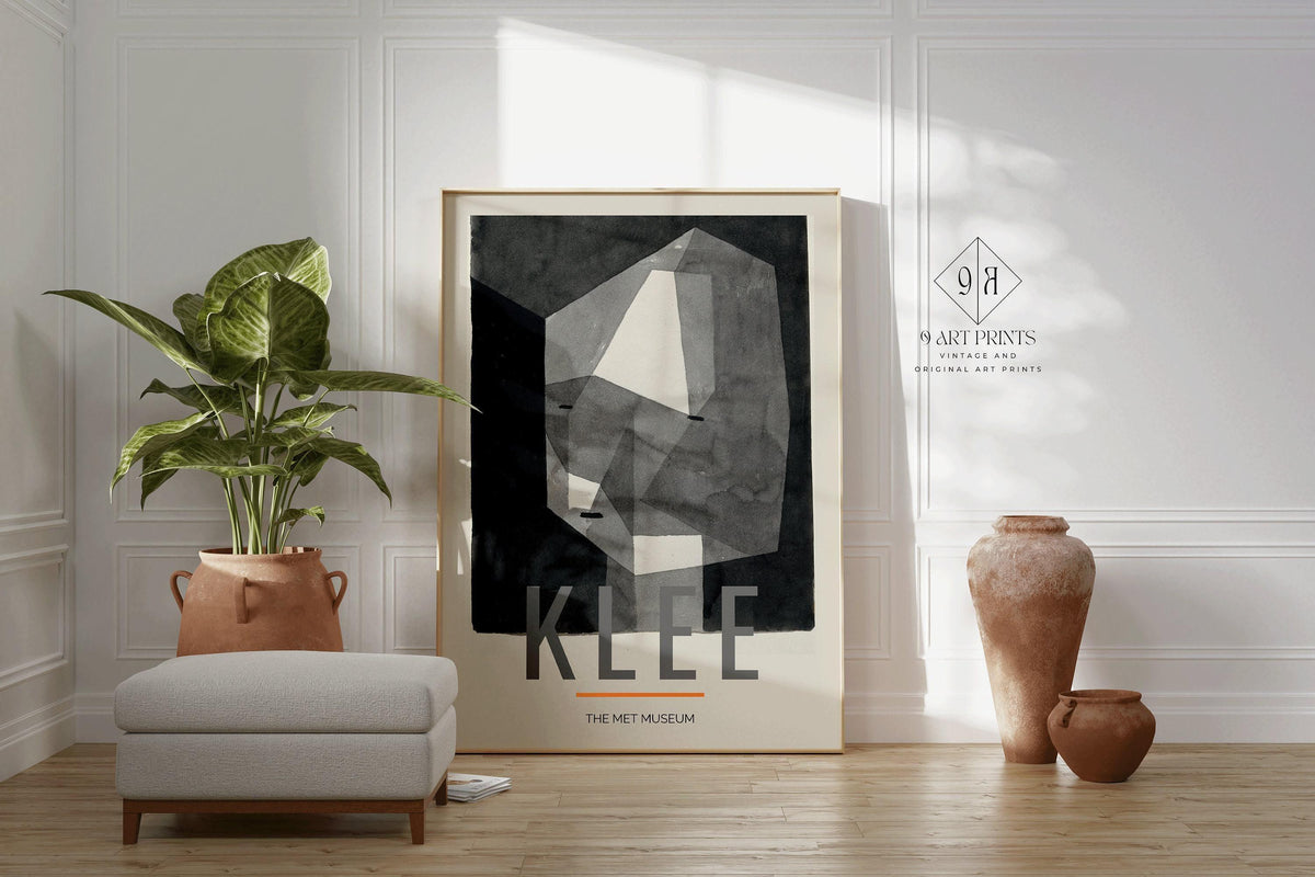 Paul Klee - Rough Cut Head | Neutral Modern Art Exhibition Poster (available handframed or unframed)