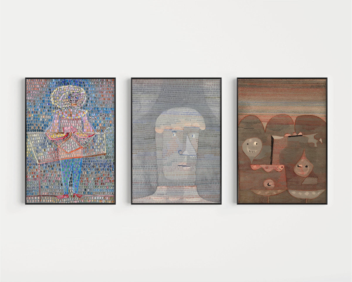Paul Klee Art Print Trio: Vintage Abstract Giclee Fine Art