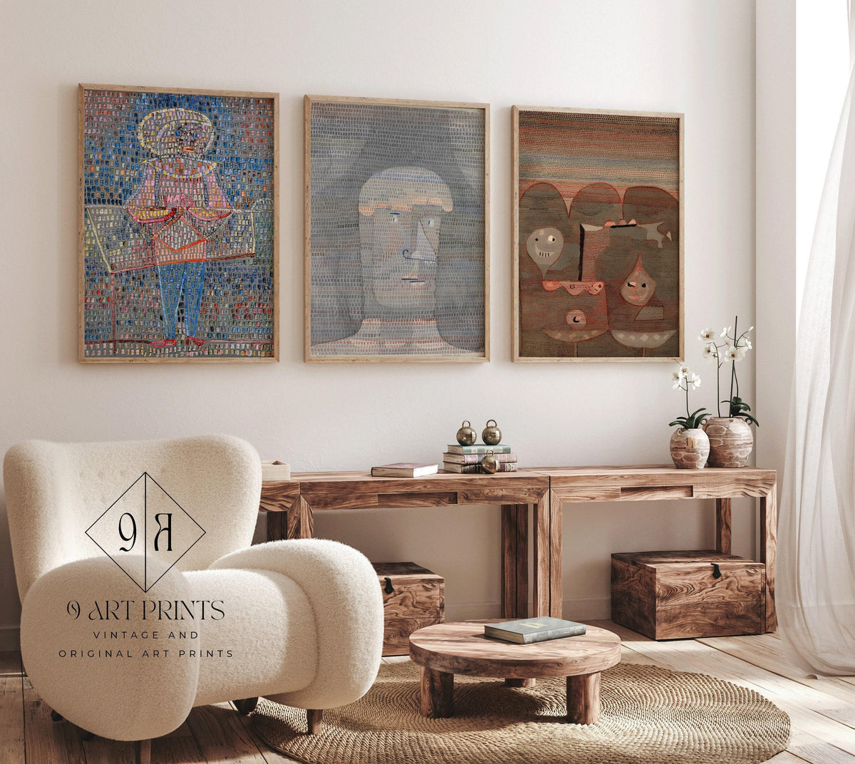 Paul Klee Art Print Trio: Vintage Abstract Giclee Fine Art