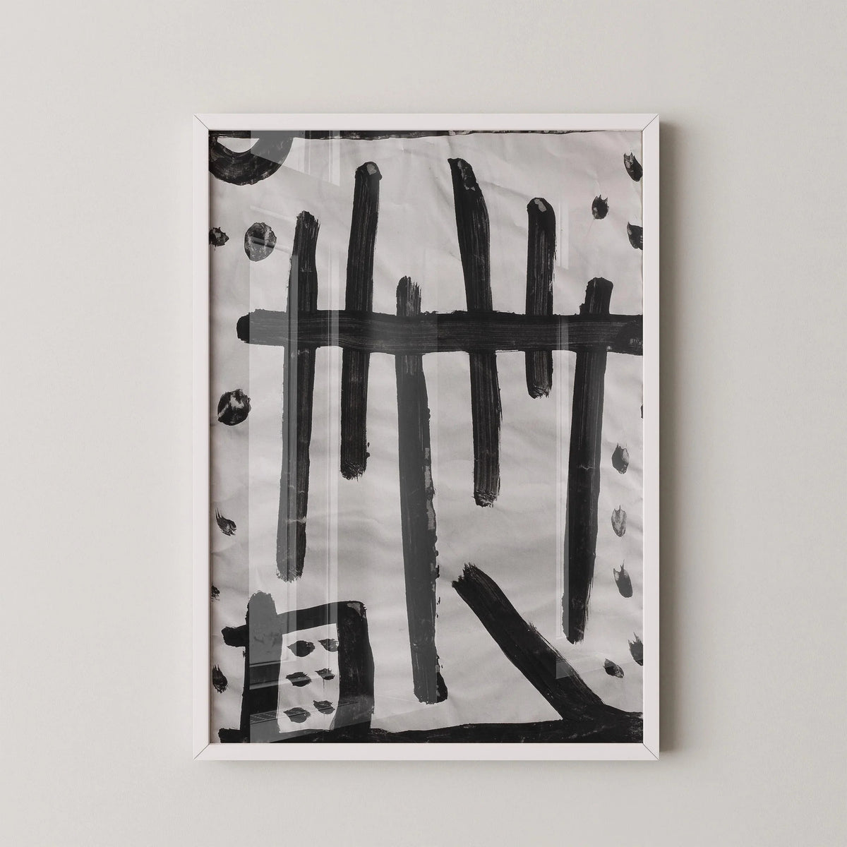 Paul Klee Black and White Abstract Art Print: Geometric Composition