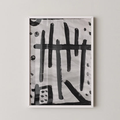 Paul Klee Black and White Abstract Art Print: Geometric Composition