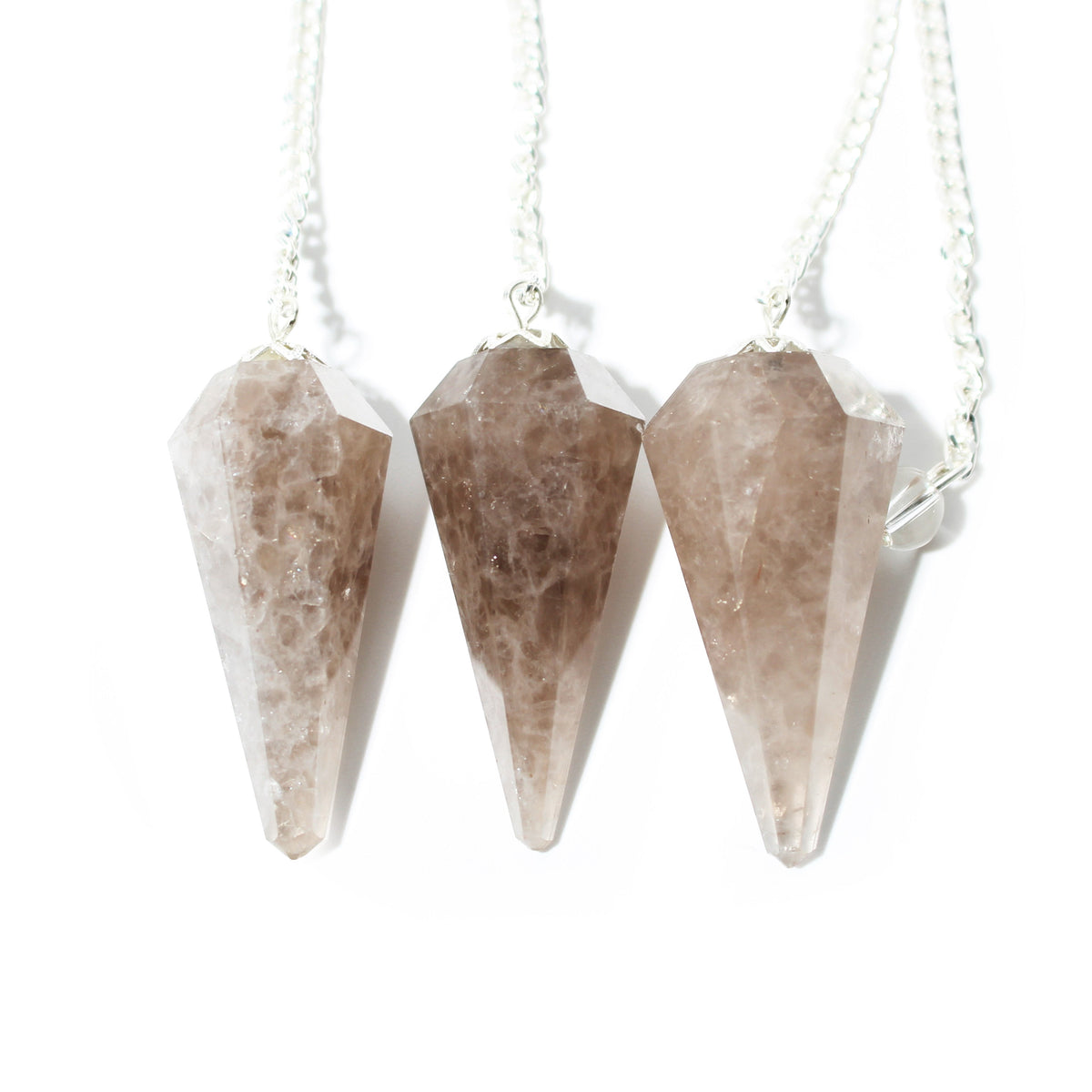 Smoky Quartz Pendulum 6 Facet & Bead - 3 Pack