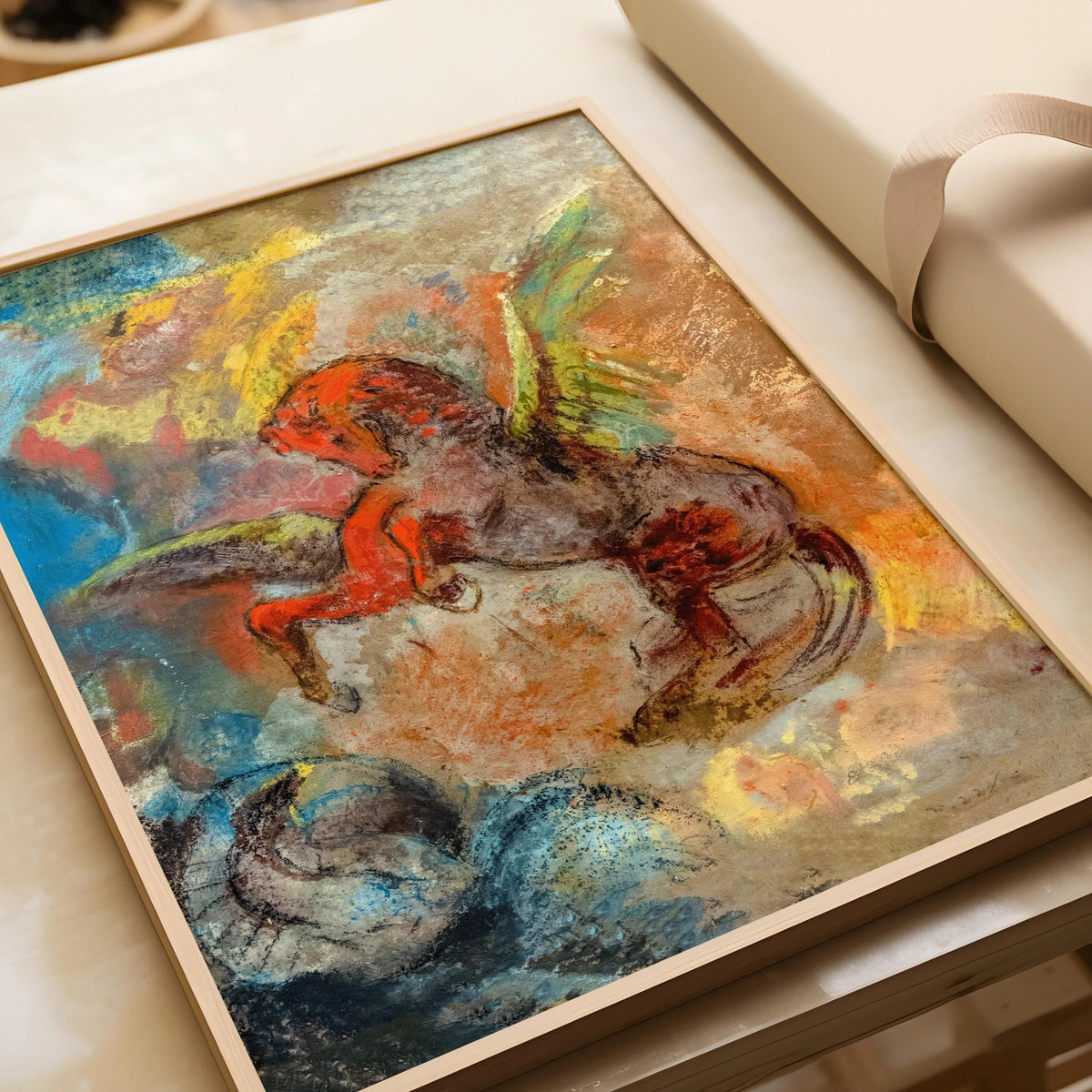 Odilon Redon Pegasus and Hydra Giclee Print: Symbolist Fine Art, Framed or Unframed
