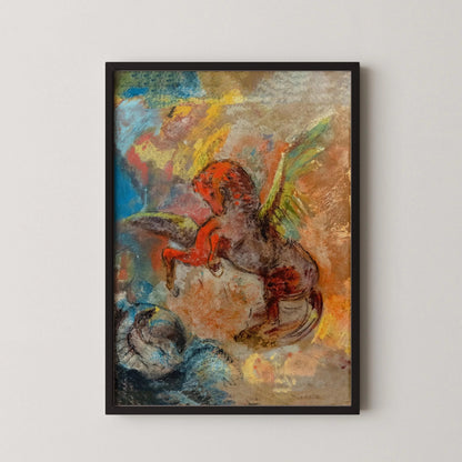 Odilon Redon Pegasus and Hydra Giclee Print: Symbolist Fine Art, Framed or Unframed