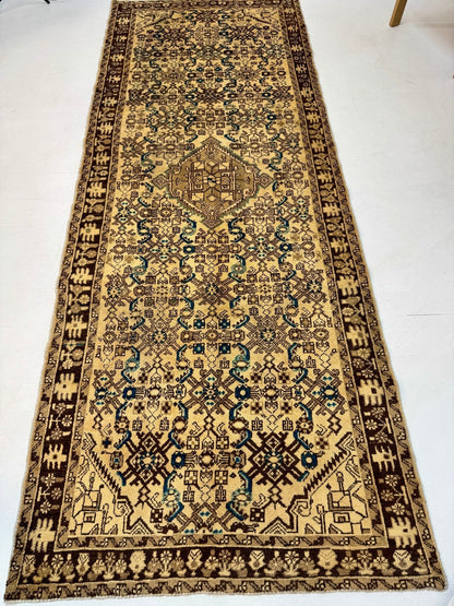 Persian Hosseinabad Runner Rug | 3' 8” x 10' 2"