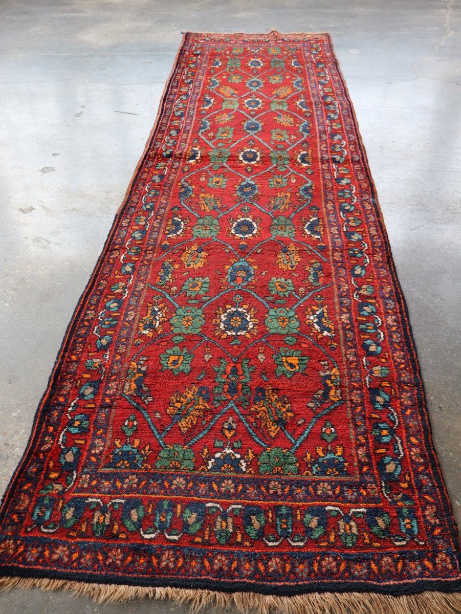 Persian Kurdish Bidjar Runner Rug | 3' 8" x 13' 5"