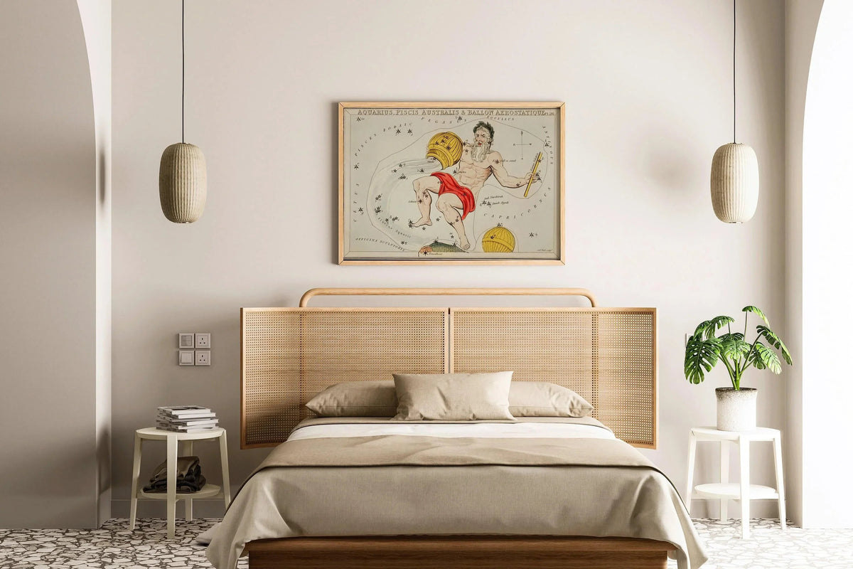Personalizable Vintage Astrological Sign Print - Aquarius | Sidney Hall Art (available handframed or unframed)