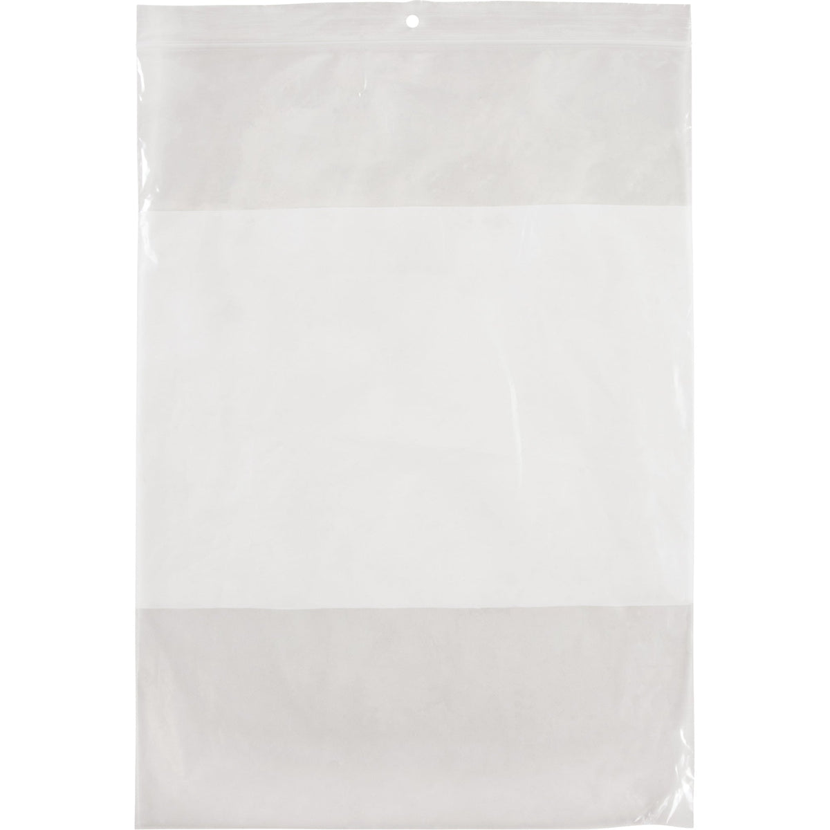 White Block Poly Bags, Reclosable, 12" x 9", 2 mils