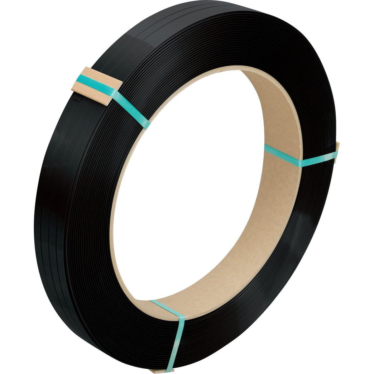 Feuillard, Polyester, 1/2" l. x 2756' L, Noir, Qualité manuelle