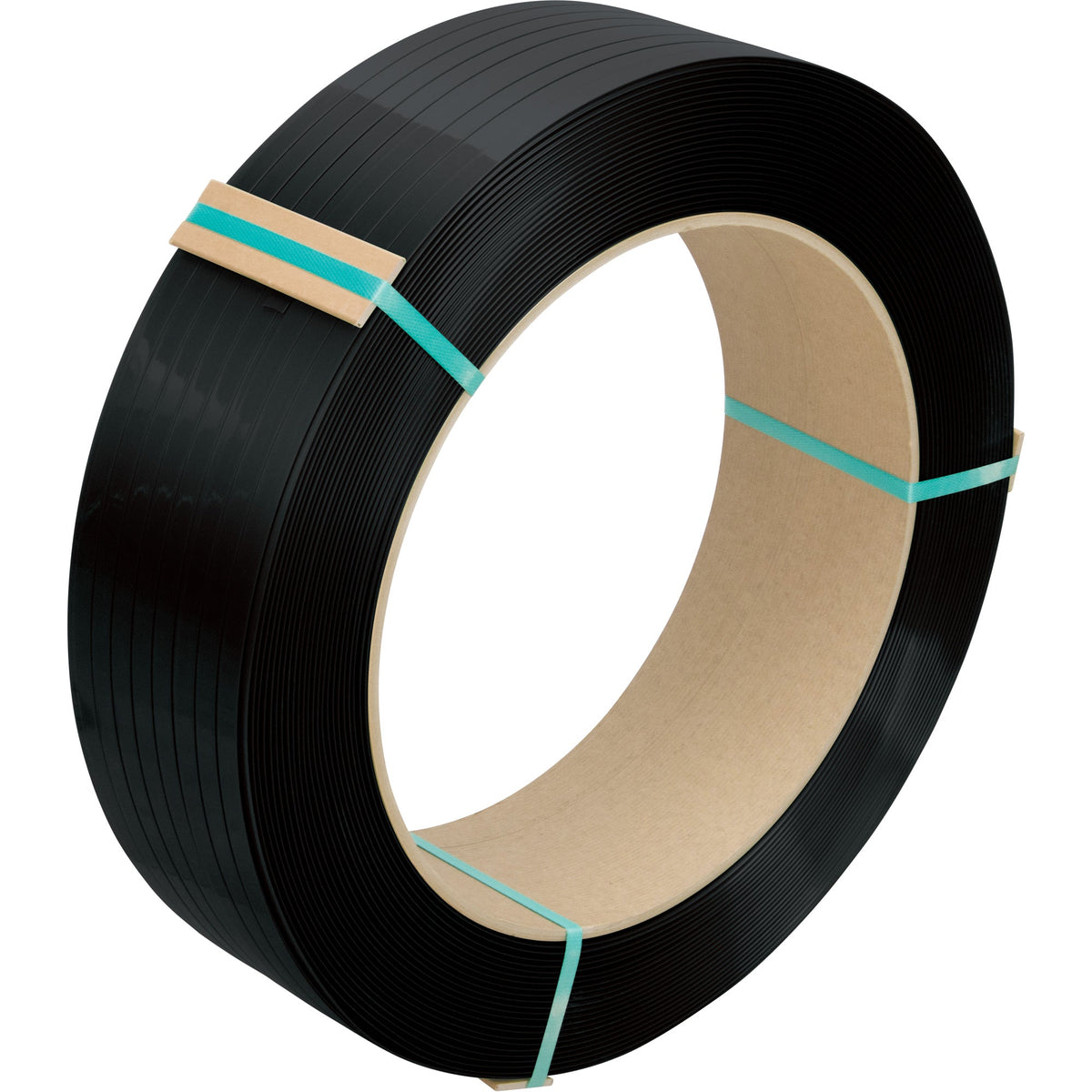 Feuillard, polyester, 1/2 po l. x 5800 pi L, noir, qualité manuelle