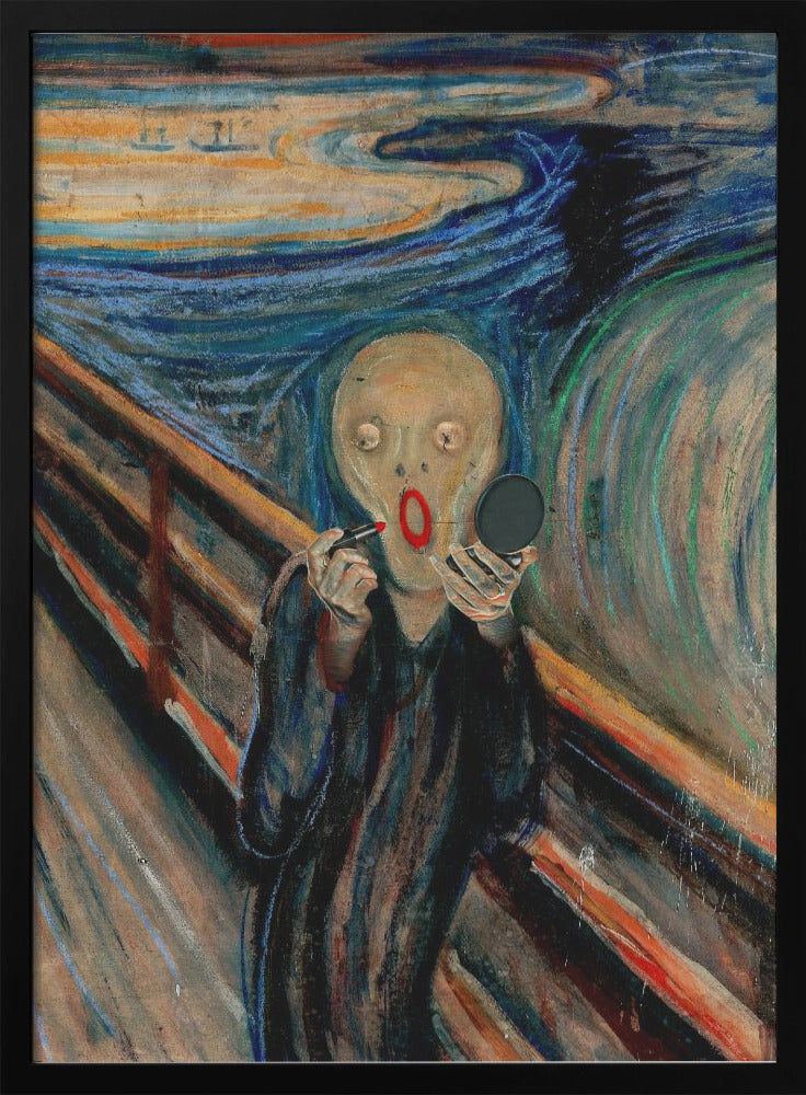 Expressive Screaming Figure Art Reworking Canvas Wall Art | Screaming Make Up