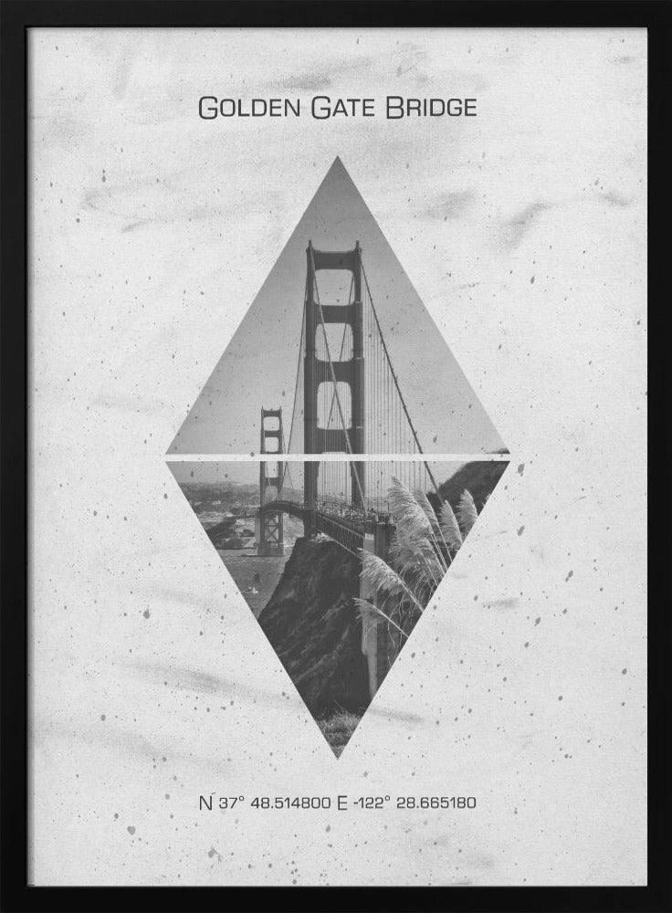 Décor mural Coordonnées SAN FRANCISCO Pont du Golden Gate