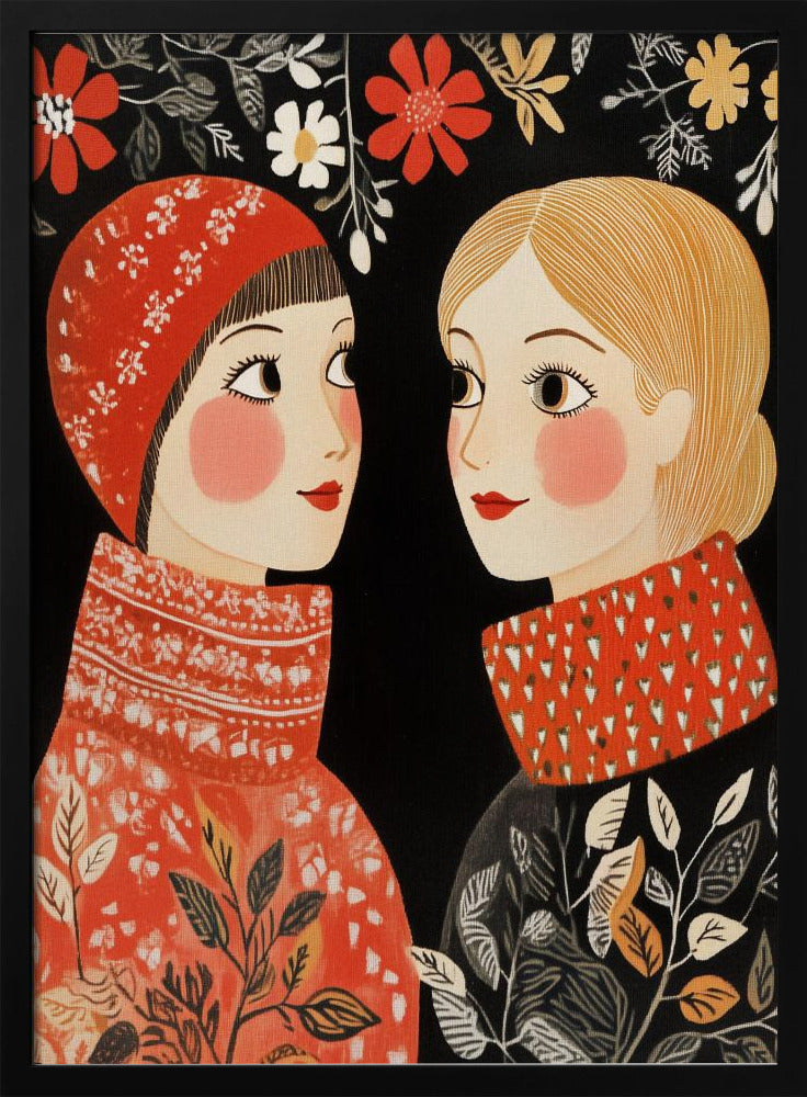 Décoration murale style vintage Mag femmes tricot toile imprimée