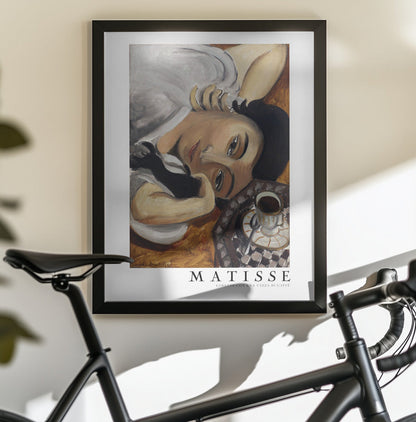 Wall art Lorette Con Una Tazza Di Caffe 1916 Boarder