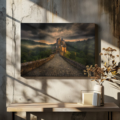 Eltz Castle beneath a Dramatic Sky Canvas Wall Art