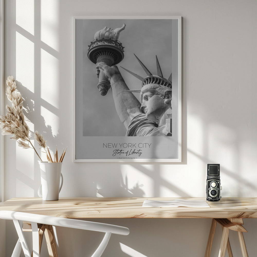 Statue of Liberty Torch and Face Detail Canvas Wall Art | NEW YORK CITY Statue of Liberty in detail