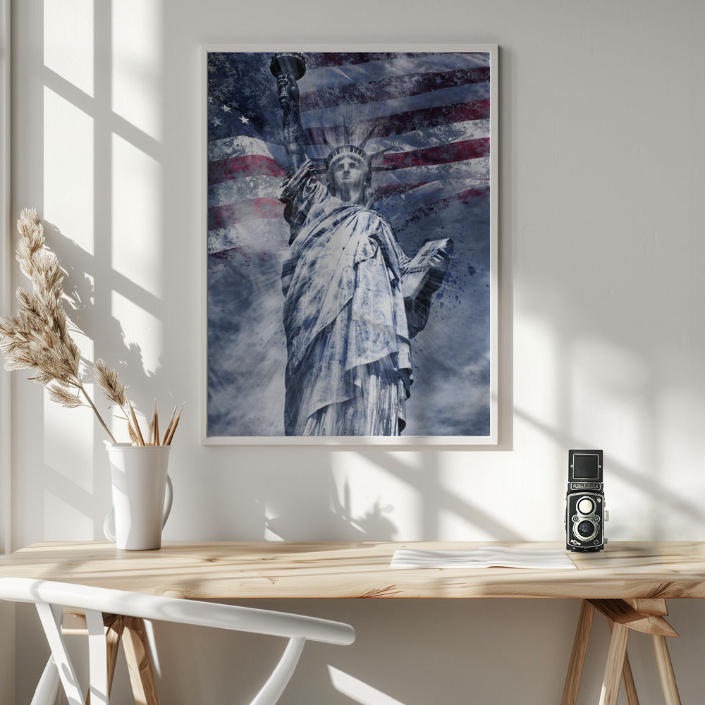 Décor mural Art moderne STATUE DE LA LIBERTÉ | bleu