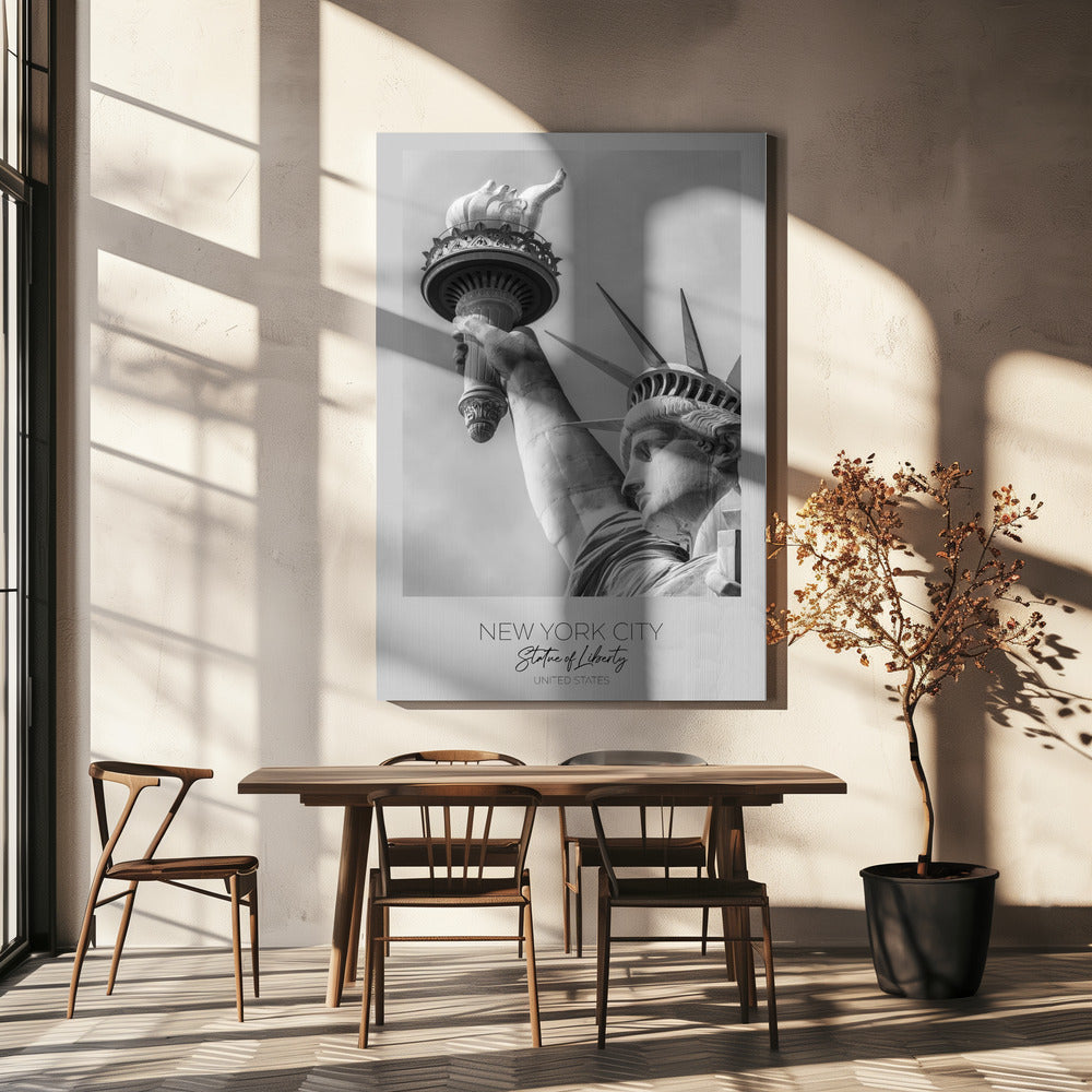 Statue of Liberty Torch and Face Detail Canvas Wall Art | NEW YORK CITY Statue of Liberty in detail