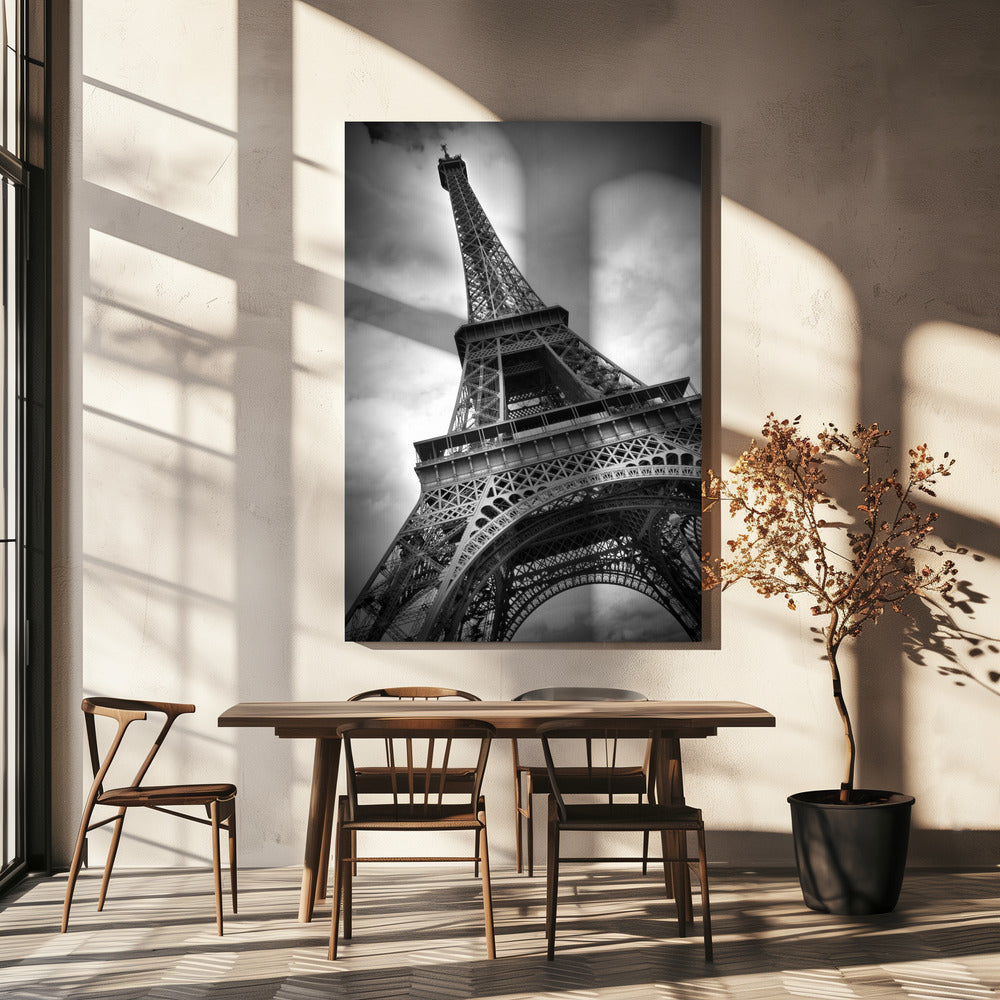 Black and White Eiffel Tower Canvas Wall Art | PARIS Eiffel Tower