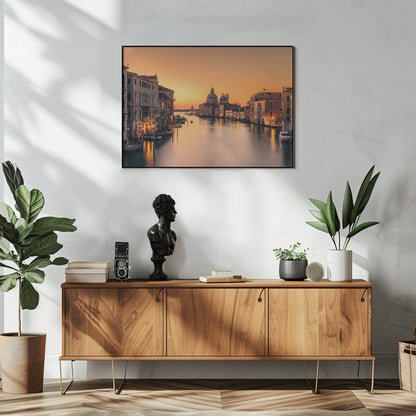 Venice Grand Canal in Warm Dawn Light Canvas Wall Art | Dawn on Venice