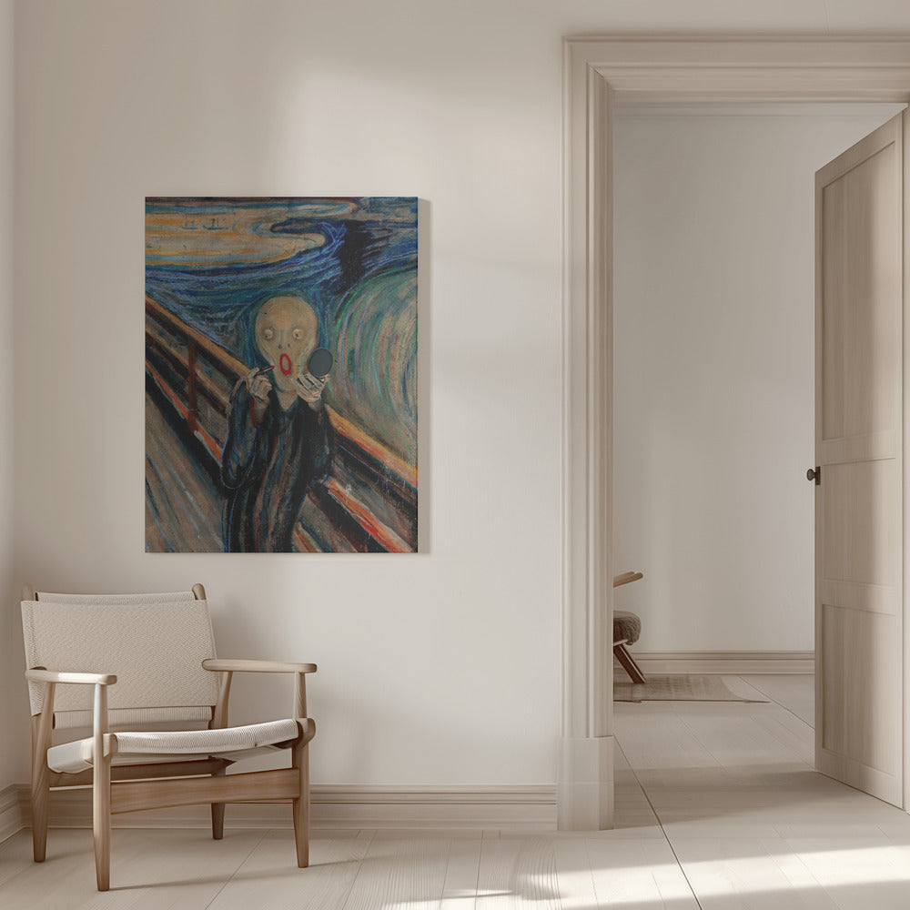 Expressive Screaming Figure Art Reworking Canvas Wall Art | Screaming Make Up