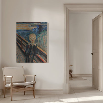 Expressive Screaming Figure Art Reworking Canvas Wall Art | Screaming Make Up