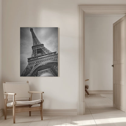 Paris Eiffel Tower Canvas Wall Art | Black and White