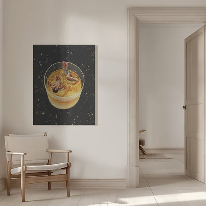 Surreal Whiskey Glass with Miniature Figures Canvas Wall Art | Whisky besties - On the rocks