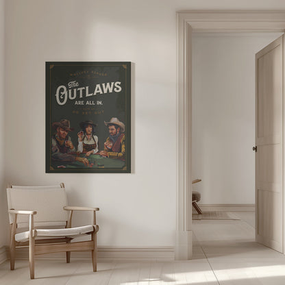 Art mural Les hors-la-loi sont tous au poker de cowboy cool