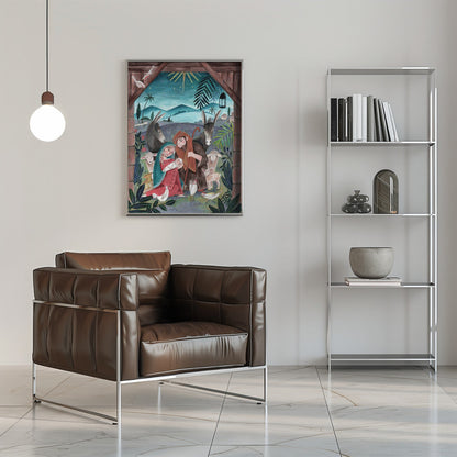 Wall art Christmas with Mary and baby Jesus Canvas Print