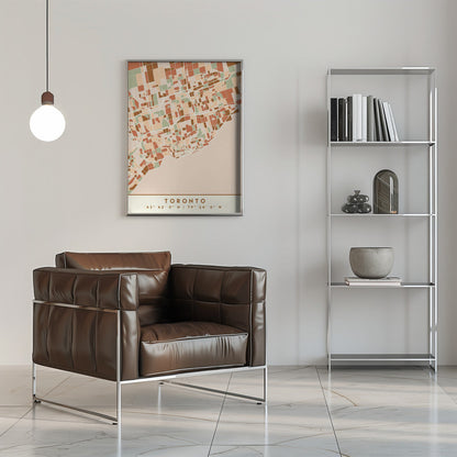 Wall art Black Maps Earth Tones 89 Canvas
