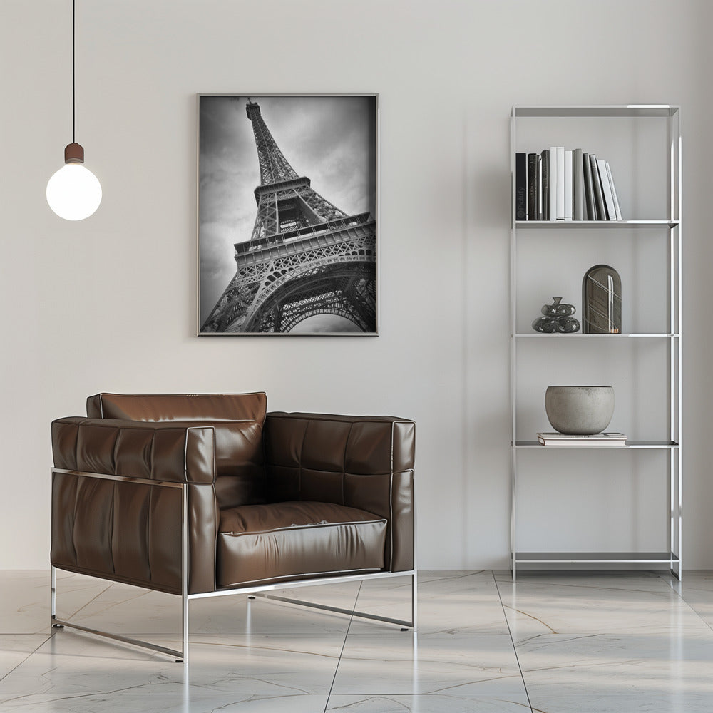 Paris Eiffel Tower Canvas Wall Art | Black and White