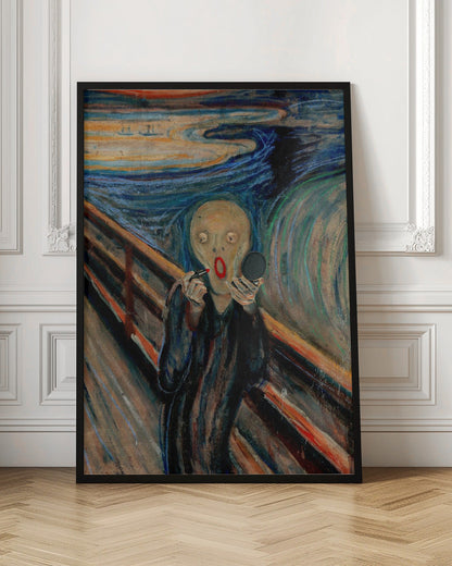 Expressive Screaming Figure Art Reworking Canvas Wall Art | Screaming Make Up