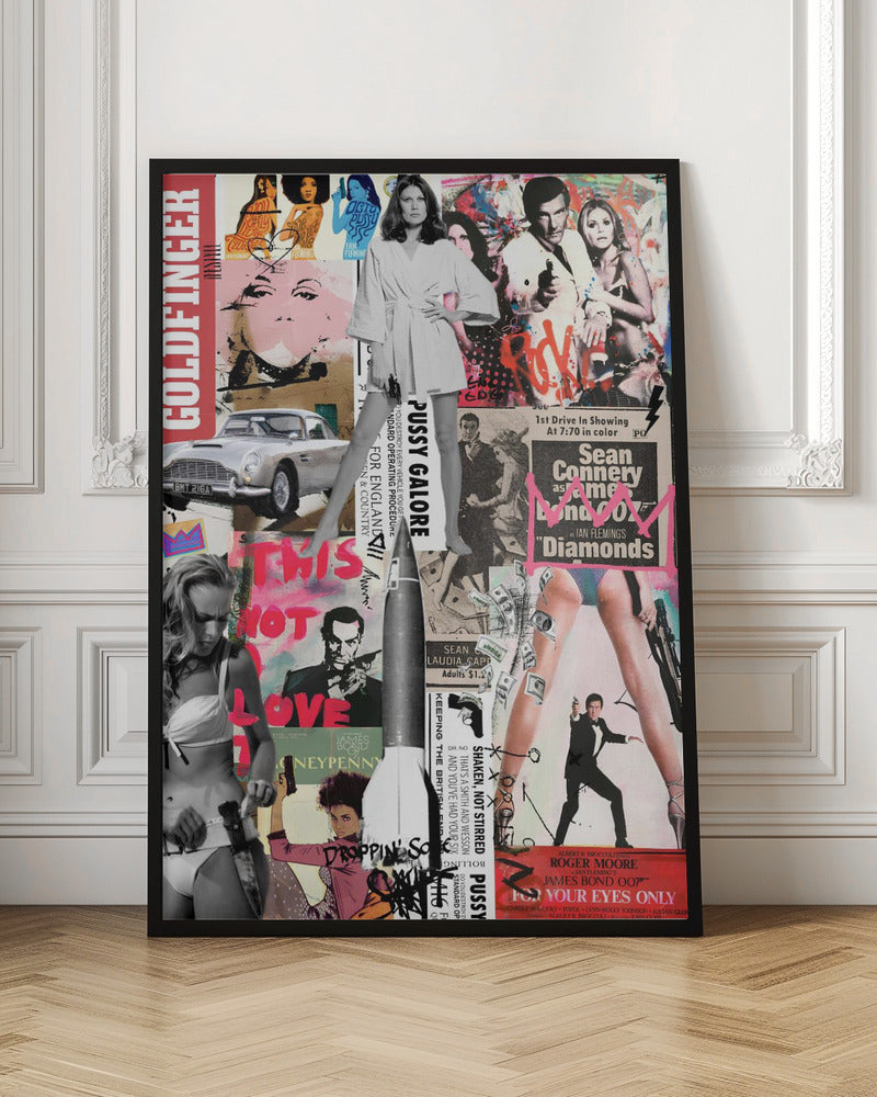 James Bond Vintage Film Poster Collage Canvas Wall Art | The Name's Bond