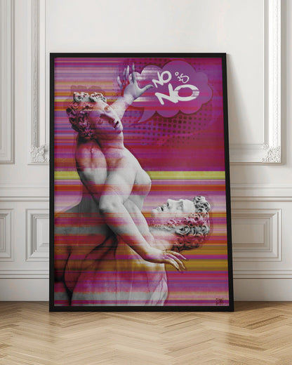 Classical Sculpture with No Is No Typography Canvas Wall Art