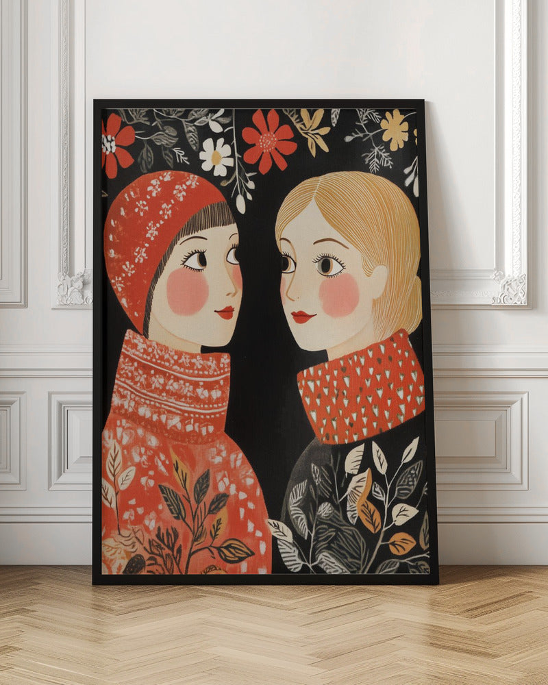 Décoration murale style vintage Mag femmes tricot toile imprimée