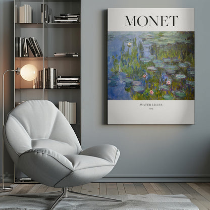 Monet Water Lilies 1915 Canvas Wall Art | Impressionist Museum Poster Print