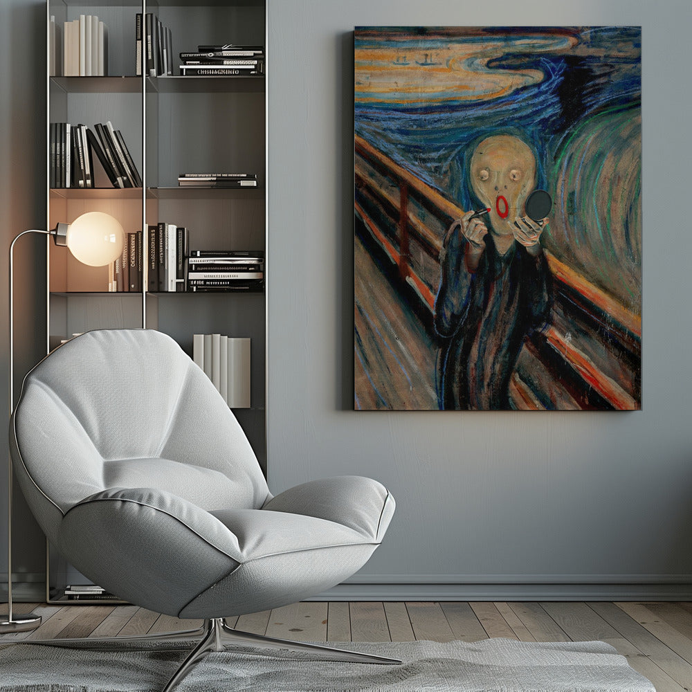 Expressive Screaming Figure Art Reworking Canvas Wall Art | Screaming Make Up