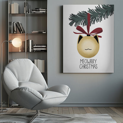 Wall art Meowrry Christmas bauble (gold, white)