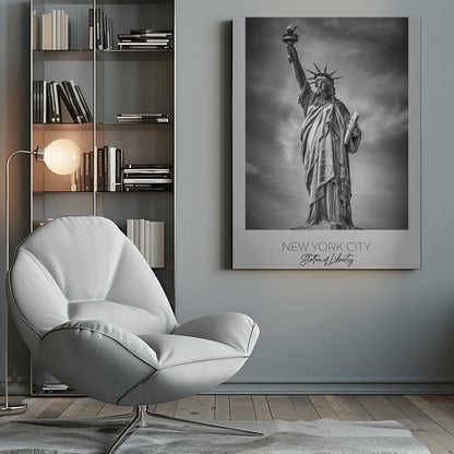 Black and White Statue of Liberty Canvas Wall Art | NEW YORK CITY Statue of Liberty