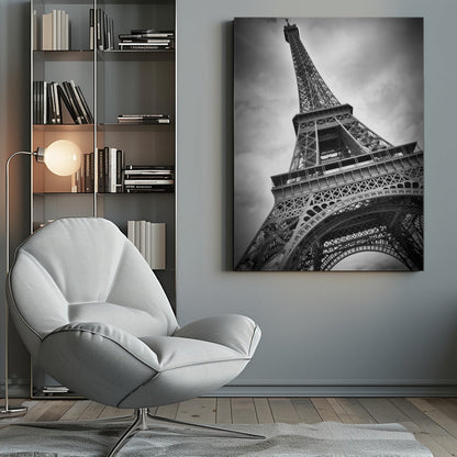 Black and White Eiffel Tower Canvas Wall Art | PARIS Eiffel Tower