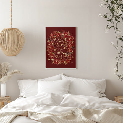 Wall art Silent night - red Canvas Print