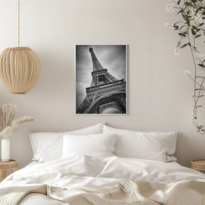 Paris Eiffel Tower Canvas Wall Art | Black and White