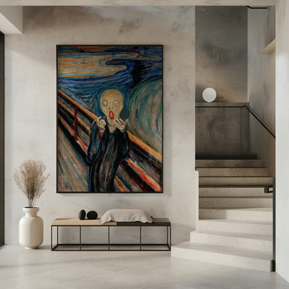 Expressive Screaming Figure Art Reworking Canvas Wall Art | Screaming Make Up