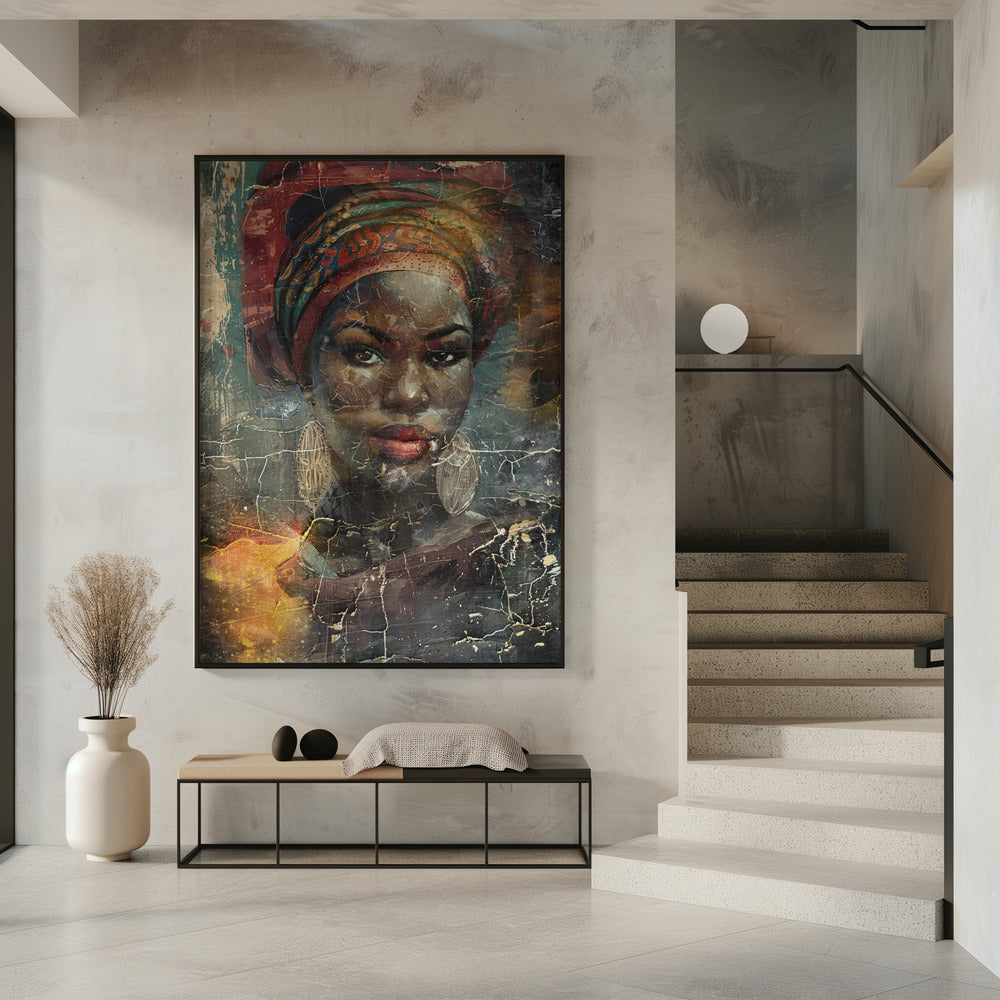 Art mural Illustration d'art africain Art mural 068