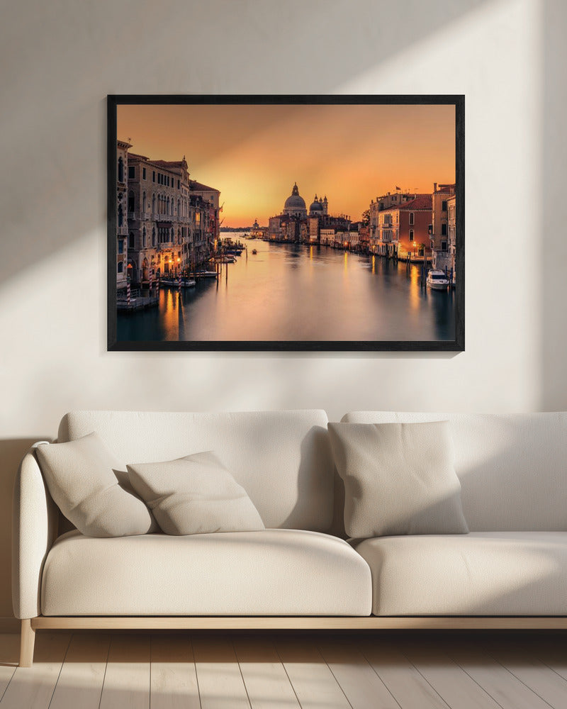 Venice Grand Canal in Warm Dawn Light Canvas Wall Art | Dawn on Venice