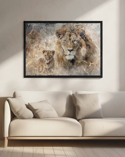 Art mural Lion Animal Art Vintage Illustration Décoration murale 08