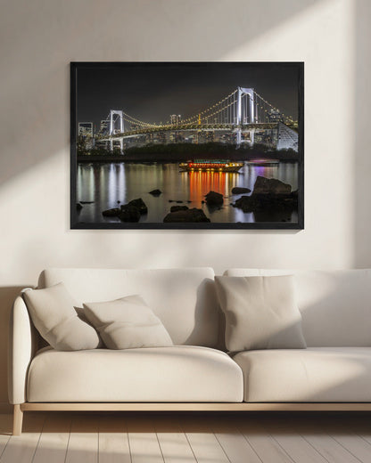 Tokyo Rainbow Bridge | Evening Skyline Canvas Wall Art